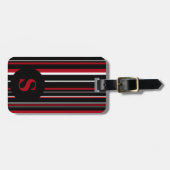 Schwarzer dunkler roter Strichcodestreifen für Mon Gepäckanhänger (Vorderseite horizontal)