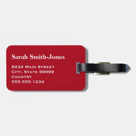 Schwarzer dunkler roter Strichcodestreifen für Mon Gepäckanhänger (Rückseite horizontal)