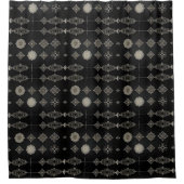 Schwarzer Duschvorhang mit Design (Vorderseite)
