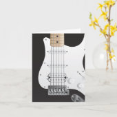Schwarzer E-Gitarren-Anmerkungs-Kartenentwurf Karte (Gelbe Blume)