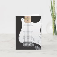 Schwarzer E-Gitarren-Anmerkungs-Kartenentwurf