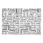 Schwarzer E-Mail-Name auf Weiß Kissenbezug (Rückseite-Links)