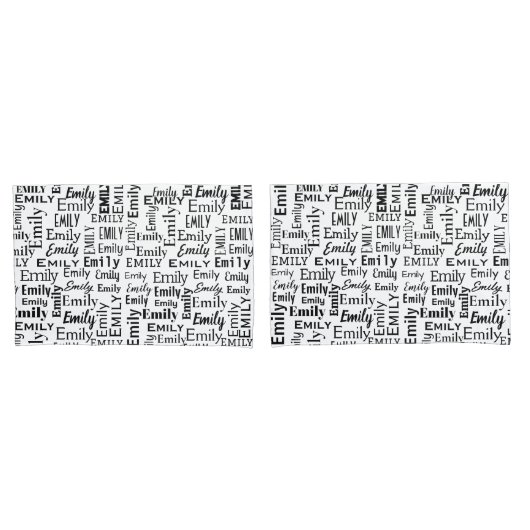 Schwarzer E-Mail-Name auf Weiß Kissenbezug (Vorderseite-Set)