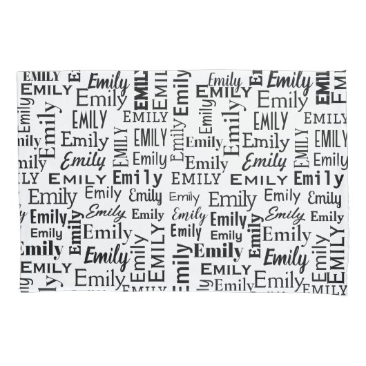 Schwarzer E-Mail-Name auf Weiß Kissenbezug (Vorderseite-Links)