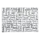 Schwarzer E-Mail-Name auf Weiß Kissenbezug (Vorderseite-Rechts)