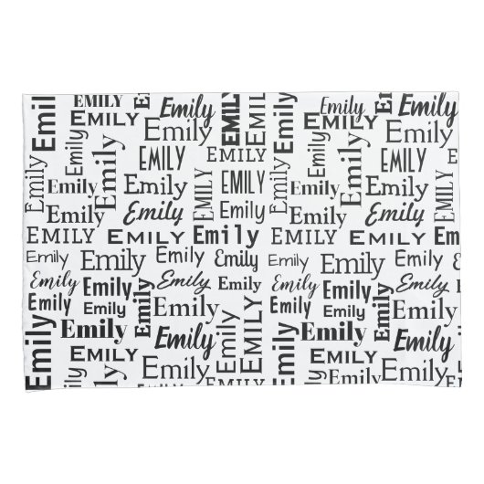 Schwarzer E-Mail-Name auf Weiß Kissenbezug (Vorderseite-Rechts)