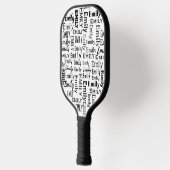 Schwarzer E-Mail-Name auf Weiß Pickleball Schläger (Links)