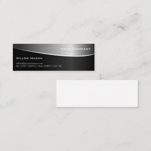 Schwarzer Edelstahl, Berufliche Visitenkarte (Vorne/Hinten)