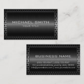 Schwarzer Edelstahl-moderne Metallgrenze Visitenkarte (Vorne/Hinten)