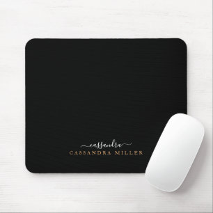 Schwarzer einfacher, eleganter, handgeschriebener  mousepad