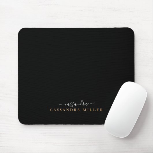Schwarzer einfacher, eleganter, handgeschriebener  mousepad (Mit Mouse)