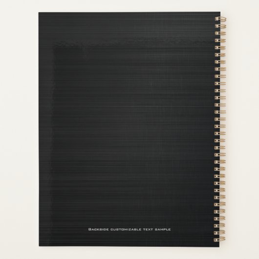 Schwarzer, einfacher Metallbürstenlook Planer (Rückseite)