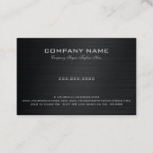 Schwarzer, einfacher Metallbürstenlook Visitenkarte (Rückseite)