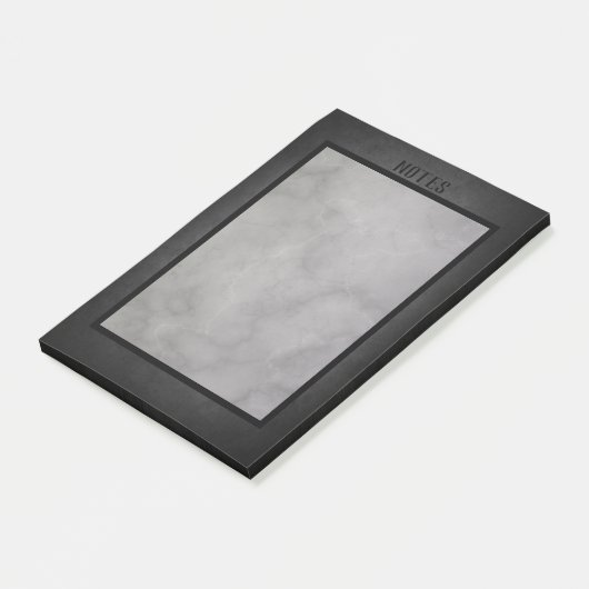 Schwarzer, einfacher, moderner Marmor Post-it Klebezettel (angewinkelt)