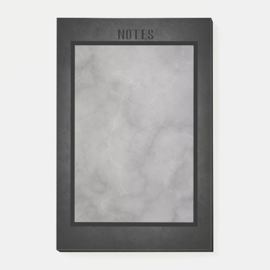 Schwarzer, einfacher, moderner Marmor Post-it Klebezettel (Vorderseite)
