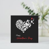 Schwarzer einfacher Valentinstag Feiertagskarte (Stehend Vorderseite)