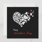 Schwarzer einfacher Valentinstag Feiertagskarte (Vorderseite)