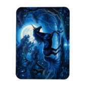 Schwarzer Einhorn Fantasy Vollmond Magnet (Vertikal)