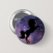 Schwarzer Einhorn-Galaxie-Hintergrund Button (Vorne & Hinten)