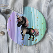 Schwarzer Einhorn Lila-Rosa-Schwanz Button (Beispiel)