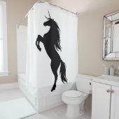 Schwarzer Einhorn Silhouette Duschvorhang (Beispiel)