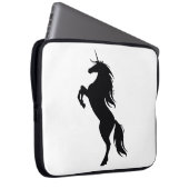 Schwarzer Einhorn-Silhouette Laptop-Sieb Laptopschutzhülle (Vorne Rechts)