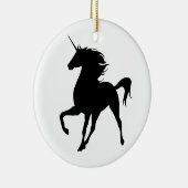 Schwarzer Einhorn Silhouette Rund um das Ornament (Rechts)