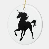 Schwarzer Einhorn Silhouette Rund um das Ornament (Links)