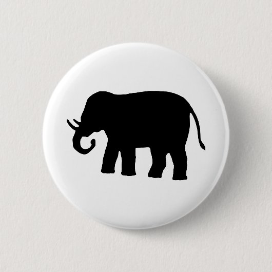 Schwarzer Elefant Button (Vorderseite)