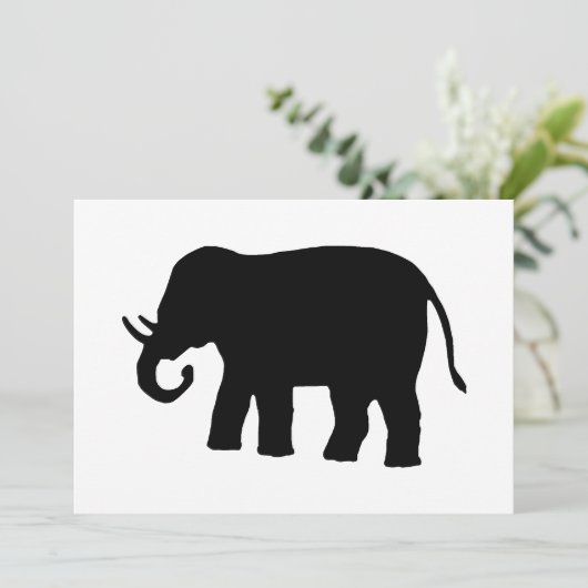 Schwarzer Elefant Einladung (Stehend Vorderseite)