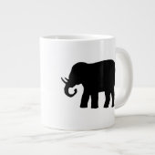 Schwarzer Elefant Jumbo-Tasse (Vorderseite Rechts)