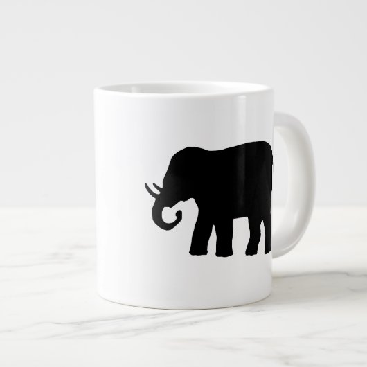 Schwarzer Elefant Jumbo-Tasse (Vorderseite Rechts)