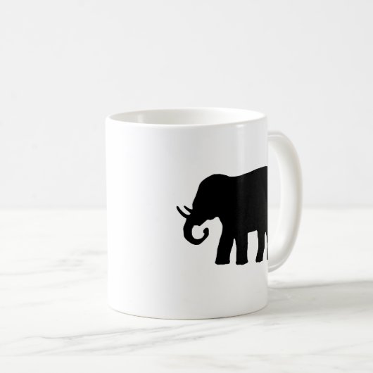 Schwarzer Elefant Kaffeetasse (VorderseiteRechts)