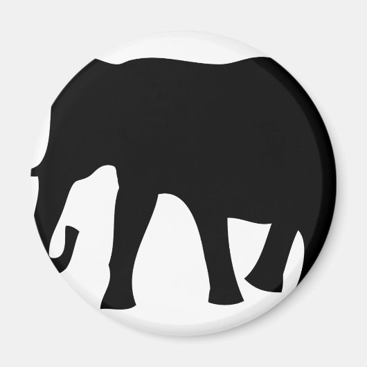Schwarzer Elefant Magnet (Vorne)