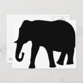 Schwarzer Elefant Postkarte (Vorne/Hinten)