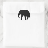 Schwarzer Elefant Runder Aufkleber (Tasche)