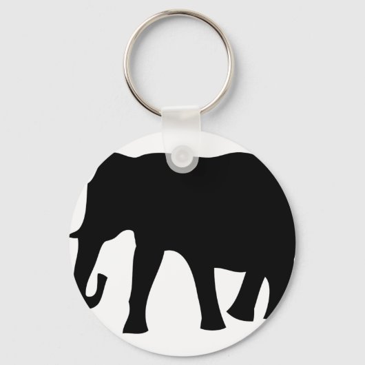 Schwarzer Elefant Schlüsselanhänger (Vorderseite)