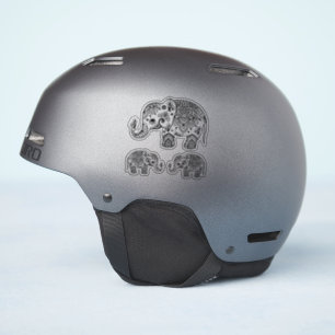 Schwarzer Elefant, Vintager Blumenpaisley Aufkleber