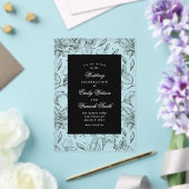 Schwarzer Eleganter Hochzeitsplatz Acryleinladungen (In Situ (Hochzeit))
