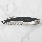 Schwarzer eleganter Minimalistischer Skriptname Pe Kellnermesser (Rückseite)