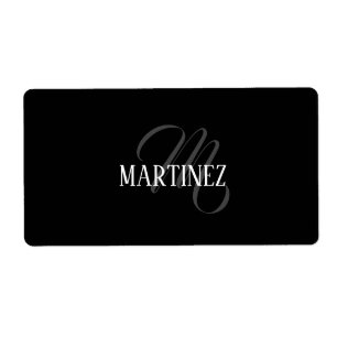 Schwarzer eleganter Personalisierter Nachname   Na