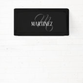 Schwarzer eleganter Personalisierter Nachname | Na Banner (InSitu)