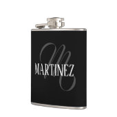 Schwarzer eleganter Personalisierter Nachname | Na Flachmann (Links)