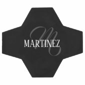 Schwarzer eleganter Personalisierter Nachname | Na Fußball (Flach)