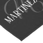 Schwarzer eleganter Personalisierter Nachname | Na Kurzer Tischläufer (Ecke)