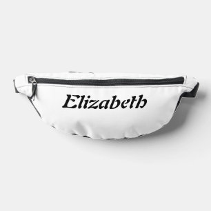 Schwarzer eleganter Personalisierter Name   White  Bauchtasche