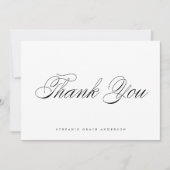 Schwarzer Eleganter Script-Abschluss Dankeskarte (Vorderseite)