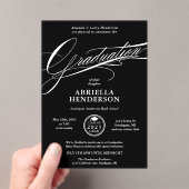 Schwarzer Eleganter und formaler Script-Abschluss Acryleinladungen (Insitu (Handheld))