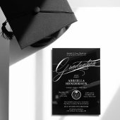 Schwarzer Eleganter und formaler Script-Abschluss Acryleinladungen