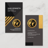 Schwarzer Eleganz-Imitat-Gold-CEO-Gründer Visitenkarte (Vorne/Hinten)